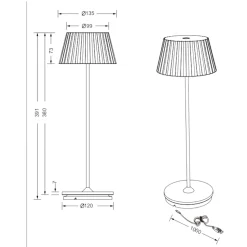 Lampada portatile led 3000k da tavolo verde pistacchio
