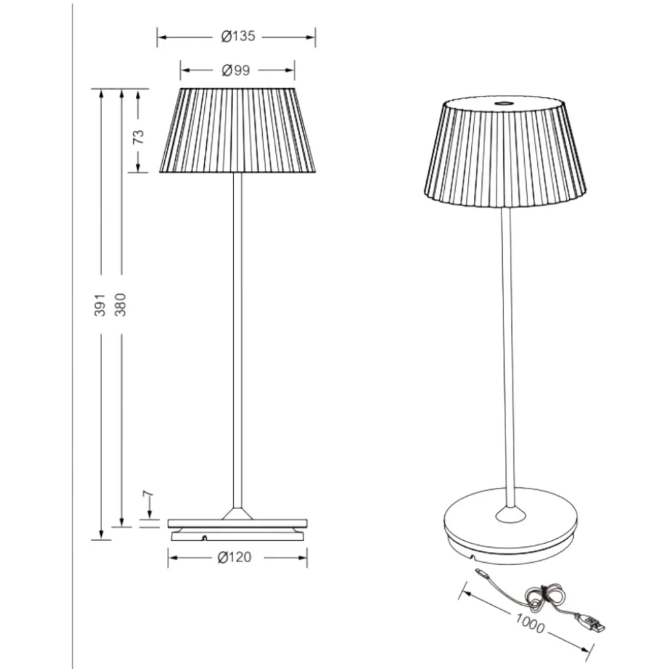 Lampada portatile led 3000k da tavolo verde pistacchio