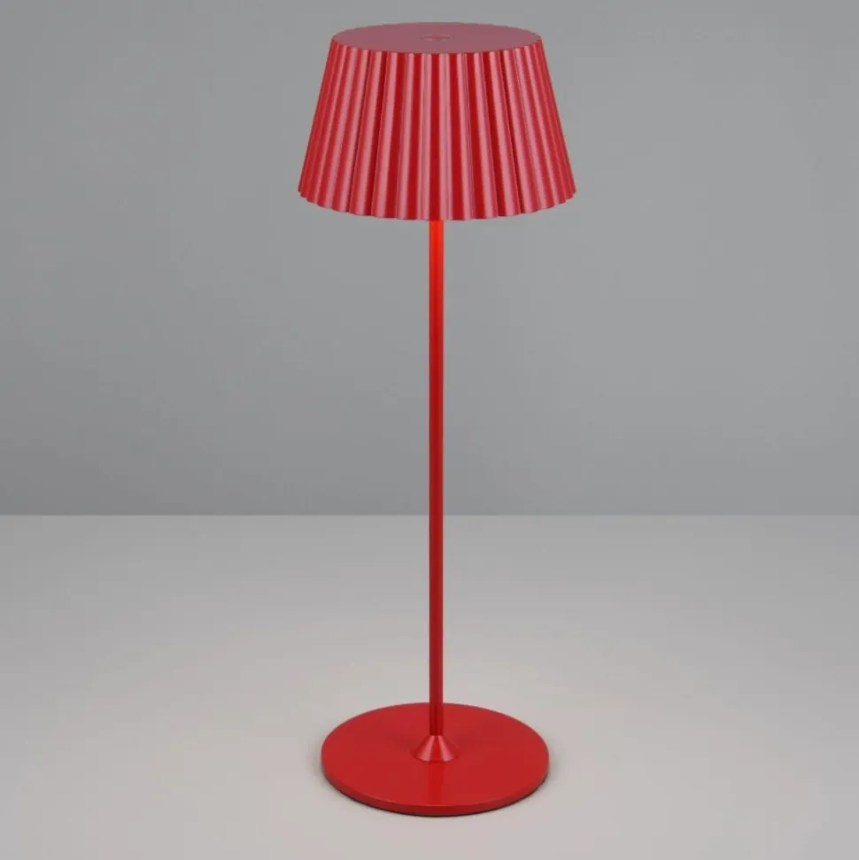 Lampada rossa da tavolino ricaricabile ortatile led moderna