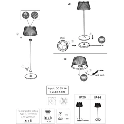 Lampada rossa da tavolino ricaricabile ortatile led moderna
