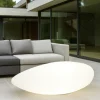 Lampada sasso da terra per giardino 62cm moderna bianca