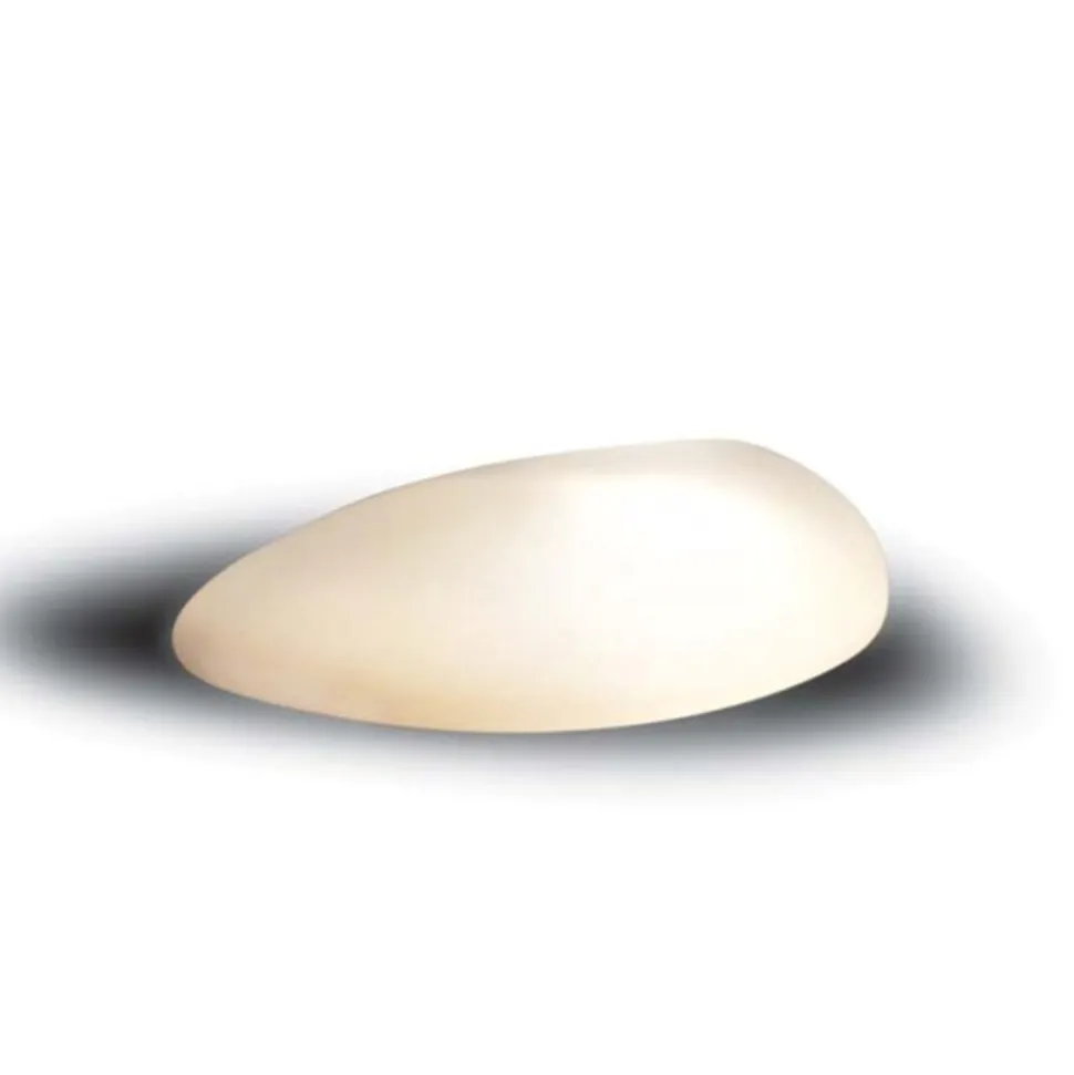 Lampada sasso da terra per giardino 62cm moderna bianca