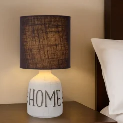 Lampada abat-jour da comodino shabby chic di ceramica