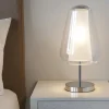 Lampada abat-jour per camera da letto da comodino cromo trasparente