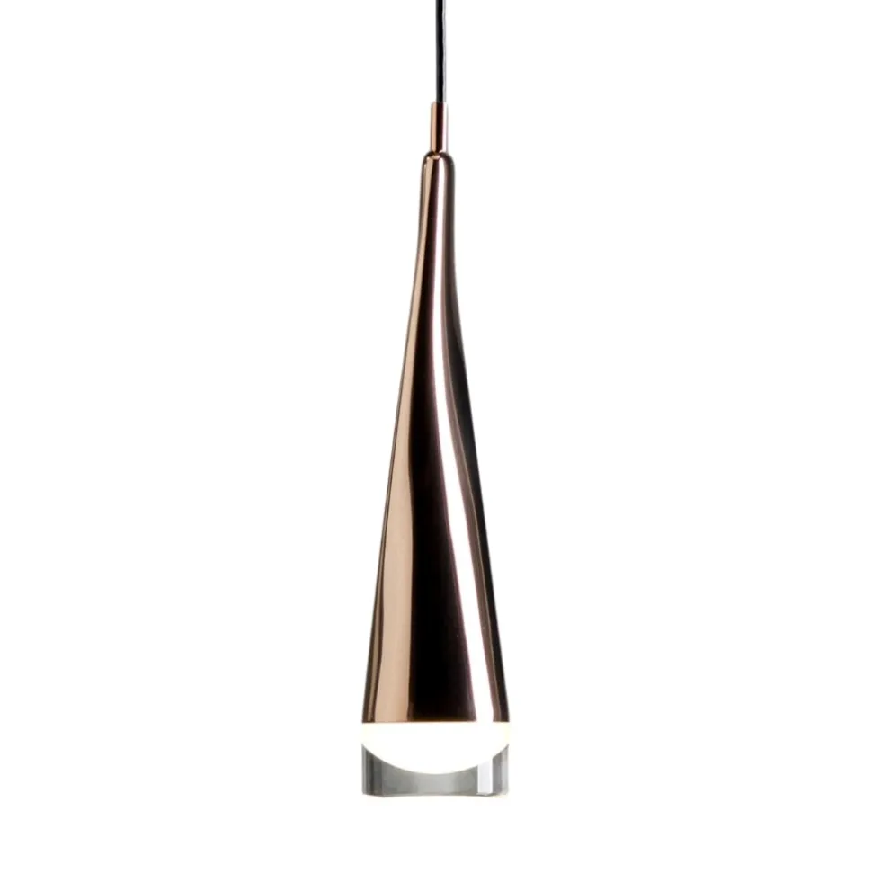 Lampada a sospensione design moderna oro rosa twist vivida led 5w 3000k fp
