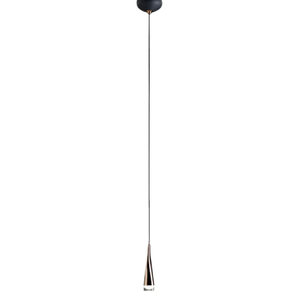 Lampada a sospensione design moderna oro rosa twist vivida led 5w 3000k fp
