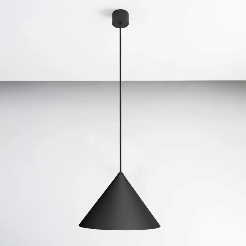 Lampada a sospensione design cono antracite vivida luminelle 30cm
