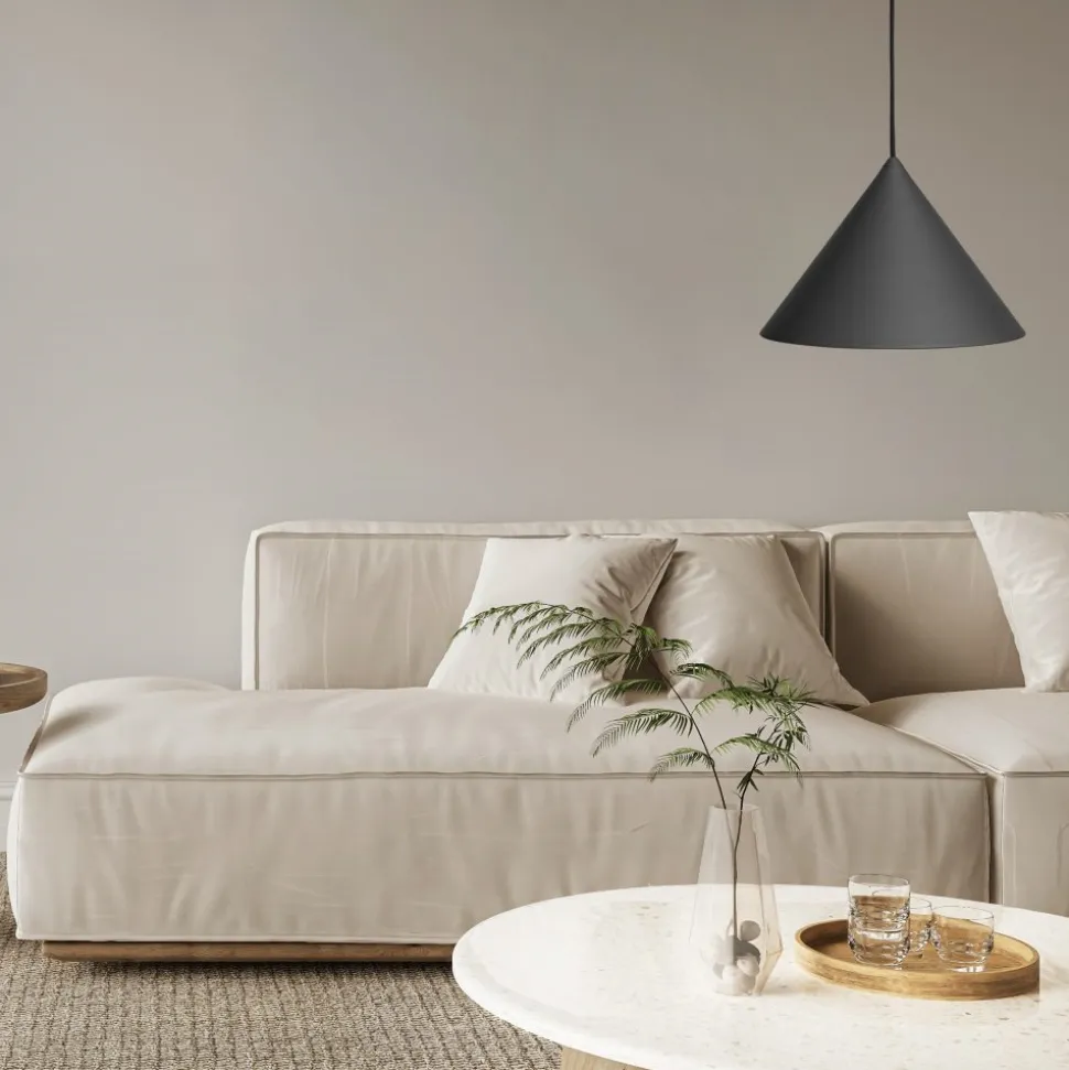 Lampada a sospensione design cono antracite vivida luminelle 30cm