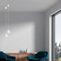 Lampada a sospensione isola moderna bottone bianco vivida