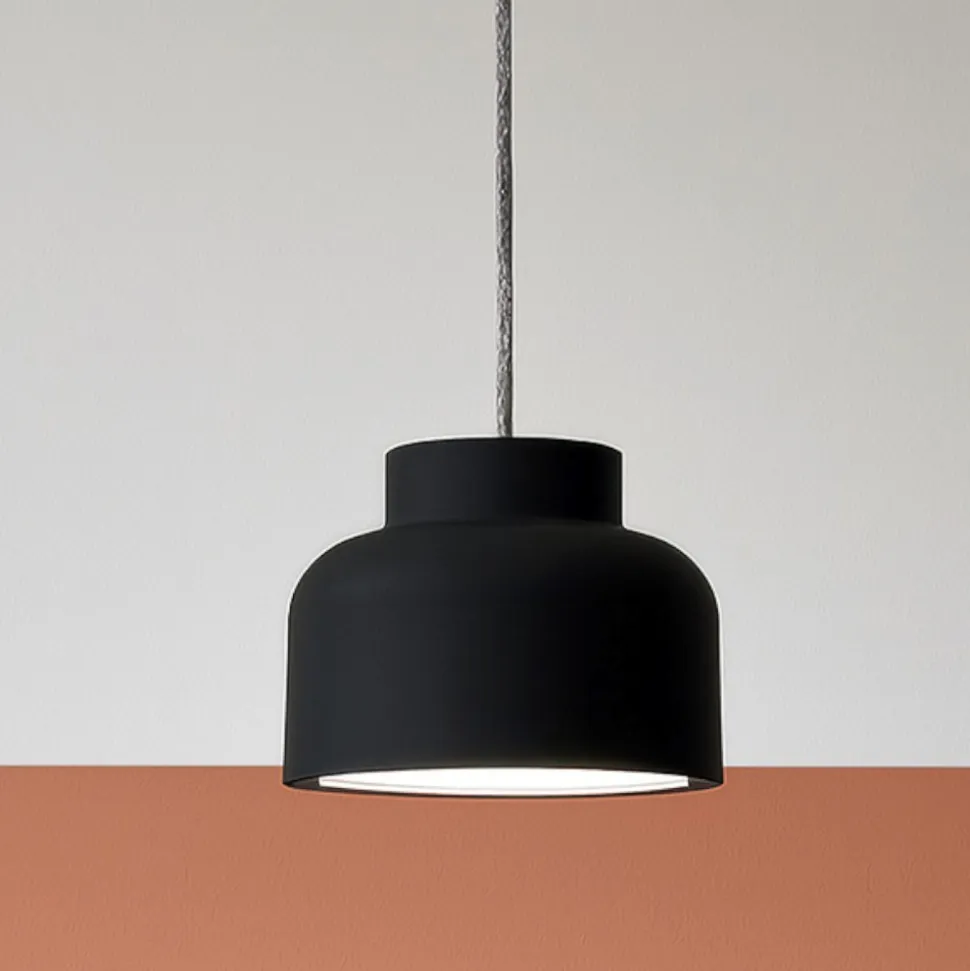 Lampada a sospensione moderna nera vivida bottone per isola cucina