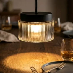 Lampada a sospensione vivida pilastro vetro fumé