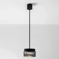 Lampada a sospensione vivida pilastro vetro fumé