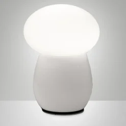Lampada bianca da tavolo design moderna in vetro fabas luce freddy