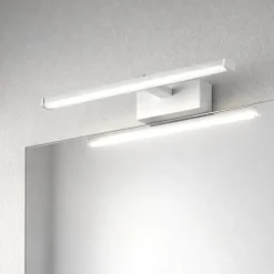 Lampada 30cm bianca per specchio da bagno led 6w 3000k fabas luce nala