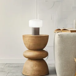 Lampada da comodino abat-jour di ceramica marrone moderna otty perenz