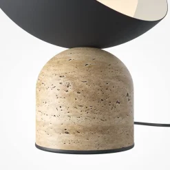 Lampada da comodino abat jour maytoni tavo metallo nero base in cemento