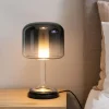 Lampada da comodino abat-jour maytoni spirito led 3000k vetro grigio fumo