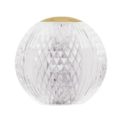 Lampada da comodino abat-jour sfera trasparente oro ricaricabile