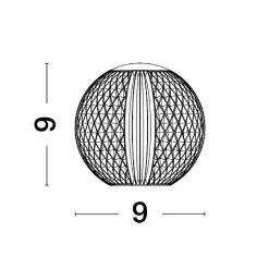 Lampada da comodino abat-jour sfera trasparente oro ricaricabile