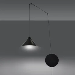 Lampada da comodino a parete applique nero fp