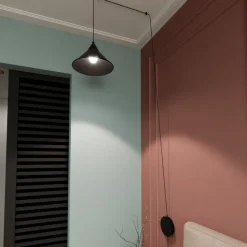 Lampada da comodino a parete applique nero fp