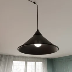 Lampada da comodino a parete applique nero fp
