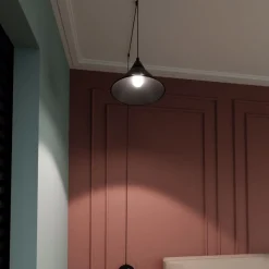 Lampada da comodino a parete applique nero fp