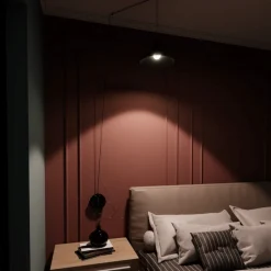 Lampada da comodino a parete applique nero fp