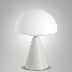 Lampada da comodino bianca moderna in vetro fabas luce blip
