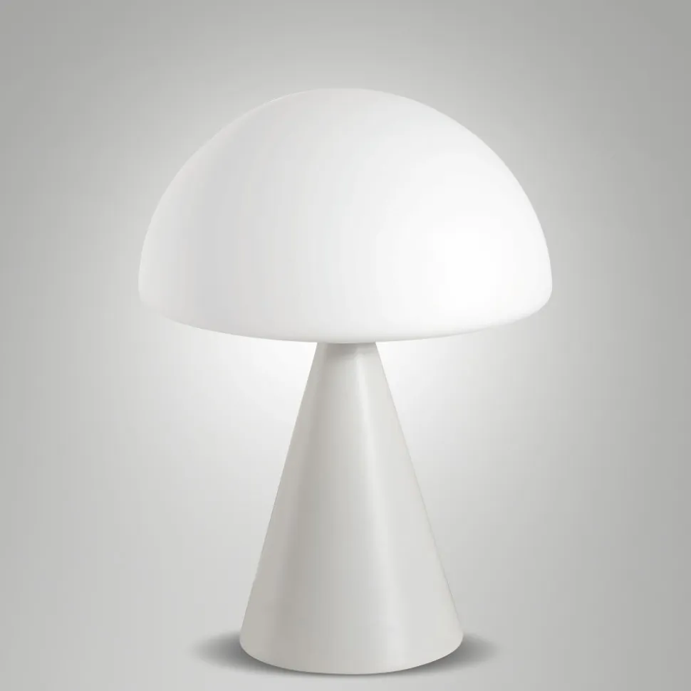 Lampada da comodino bianca moderna in vetro fabas luce blip