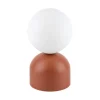 Lampada da comodino colore mattone sfera bianca design moderna