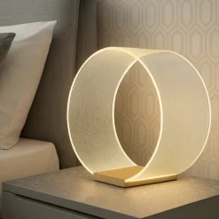 Lampada da comodino design moderna abat jour oro