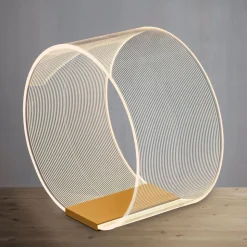 Lampada da comodino design moderna abat jour oro