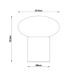 Lampada da comodino di legno sfera in vetro bianco moderna