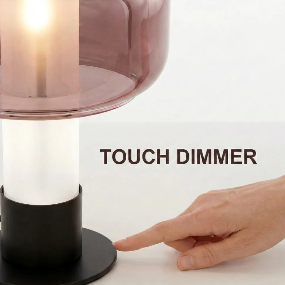 Lampada da comodino di vetro moderna ametista fabas luce flick