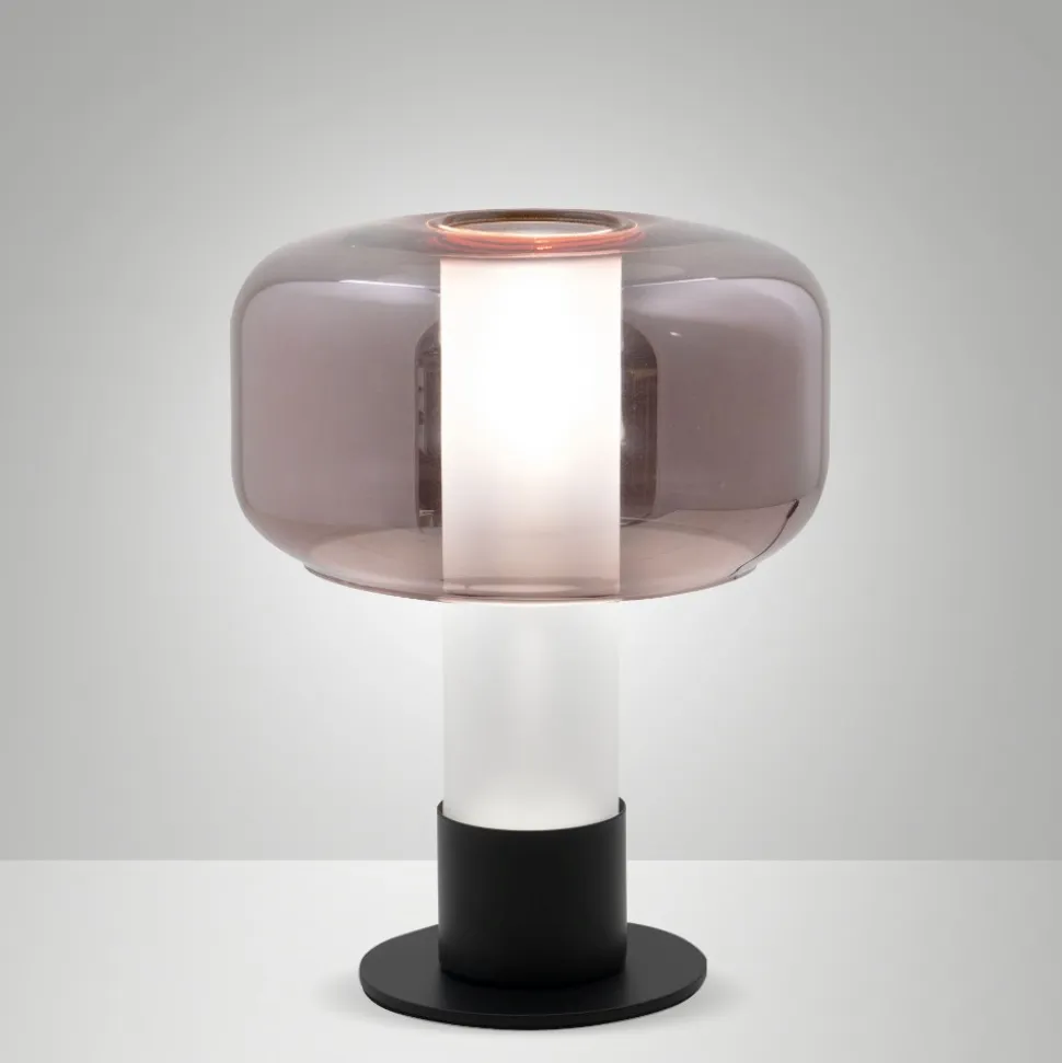 Lampada da comodino di vetro moderna ametista fabas luce flick