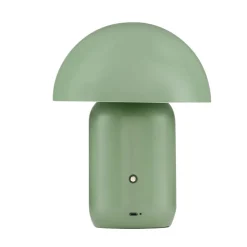 Lampada da comodino fungo moderna portatile verde usb ricaricabile