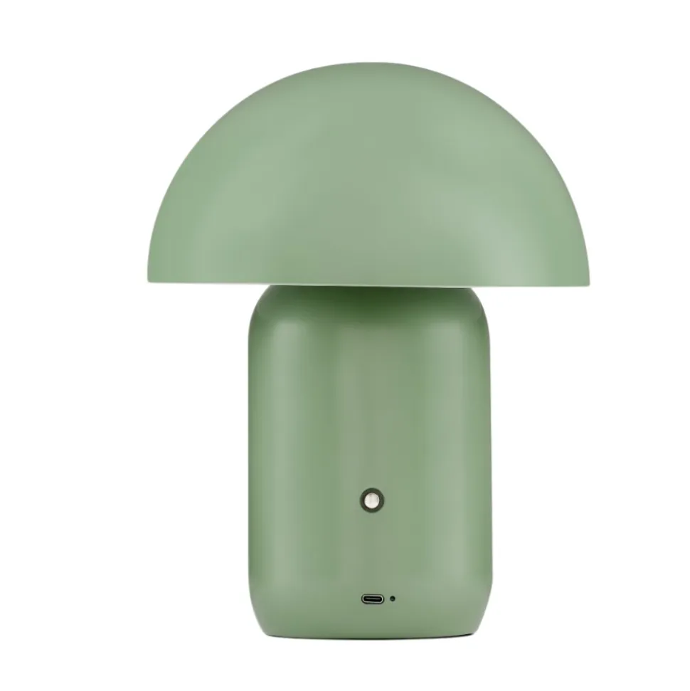 Lampada da comodino fungo moderna portatile verde usb ricaricabile