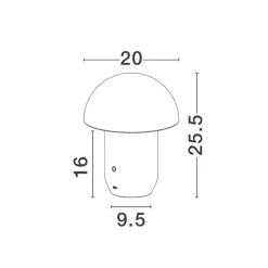 Lampada da comodino fungo moderna portatile verde usb ricaricabile