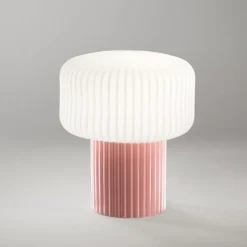 Lampada da comodino in ceramica rosa moderna otty perenz