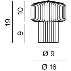 Lampada da comodino in ceramica rosa moderna otty perenz
