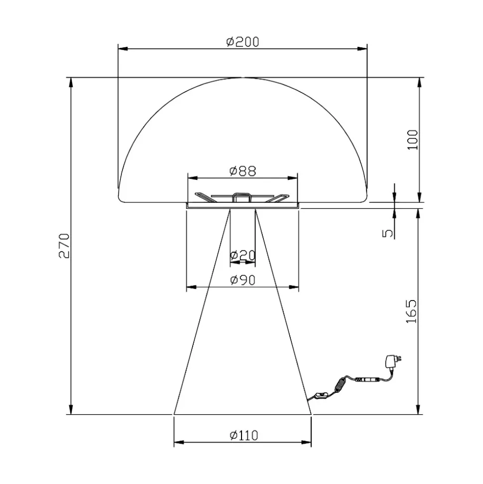 Lampada da comodino led in vetro moderna sabbia fabas luce blip