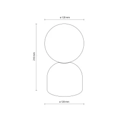 Lampada da comodino marrone sfera bianca design moderna