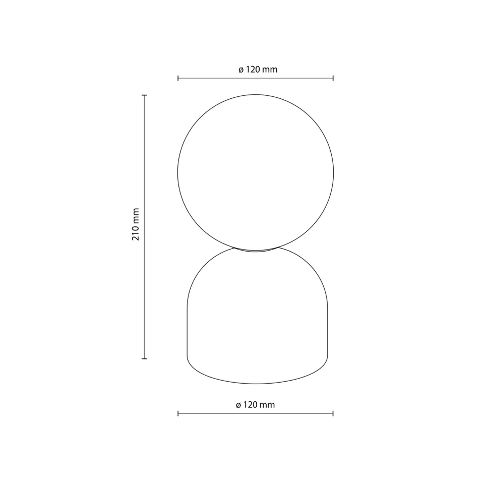 Lampada da comodino marrone sfera bianca design moderna