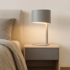 Lampada da comodino moderna grigio per camera da letto