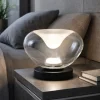 Lampada da comodino moderna in vetro trasparente fabas luce brana