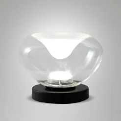Lampada da comodino moderna in vetro trasparente fabas luce brana