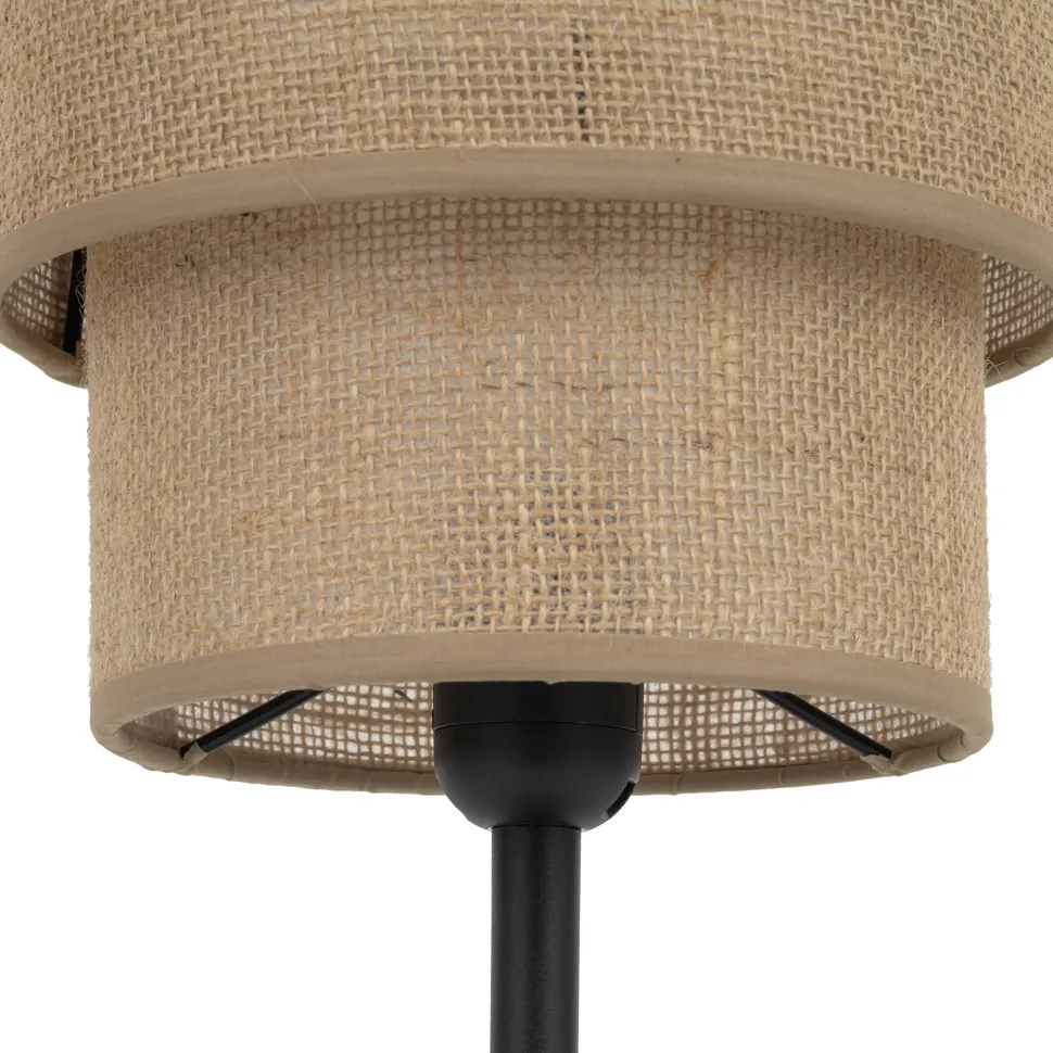 Lampada da comodino moderna in iuta per camera da letto