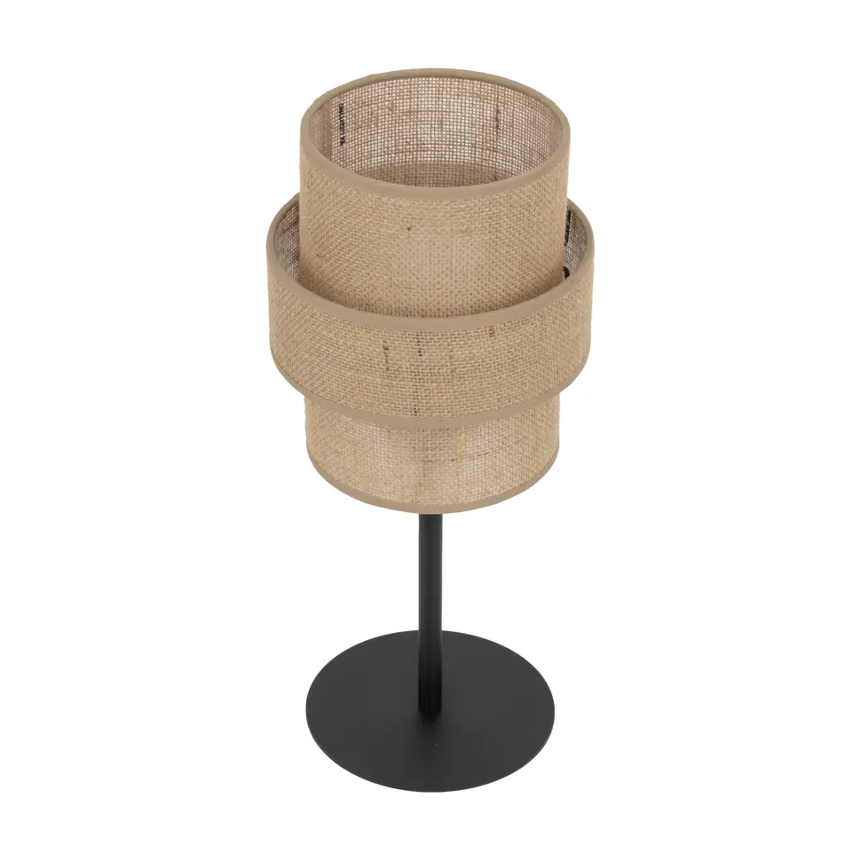 Lampada da comodino moderna in iuta per camera da letto