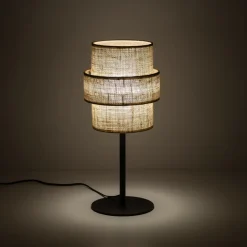 Lampada da comodino moderna in iuta per camera da letto